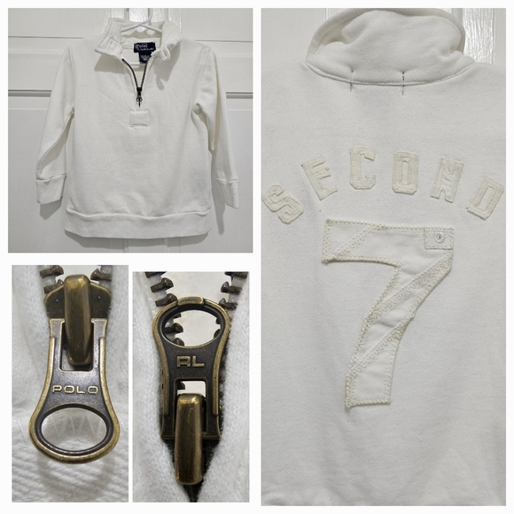Polo Ralph Lauren 1/4 Zip Pullover Sweatshirt Second 7 Loop Collar Size 24M - Picture 1 of 14